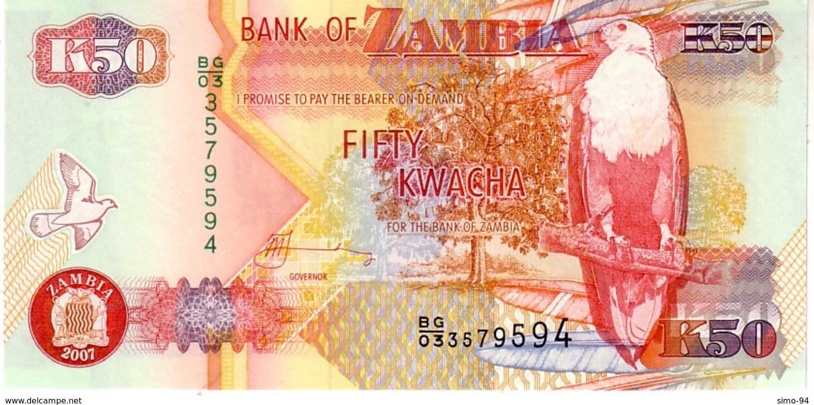 Zambia P.37  50 Kwacha  2007  Unc - Zambia