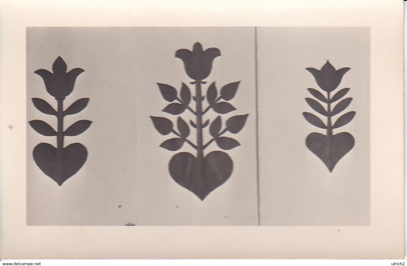 AK Foto Scherenschnitt - Blumen - Ca. 1945  (32165) - Scherenschnitt - Silhouette