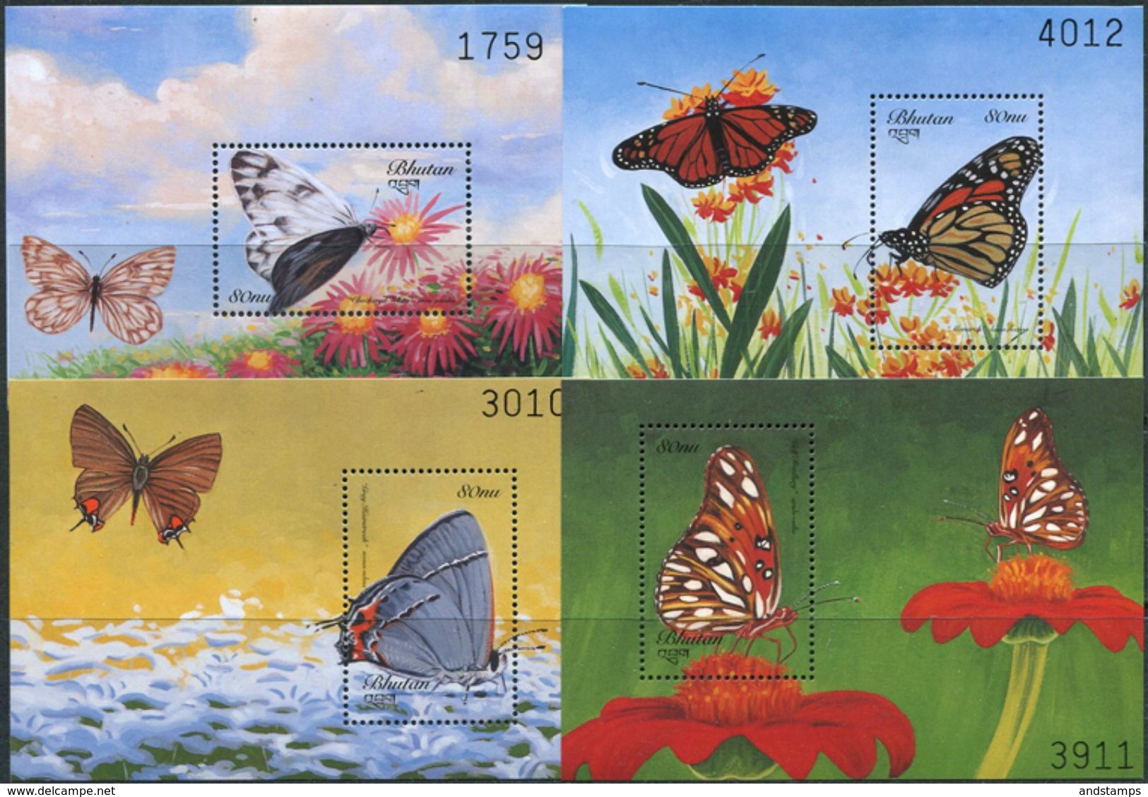 Bhutan 1999. Michel #1917/35+Bl.#394/97 MNH/Luxe. Butterflies. (B25) - Bhutan