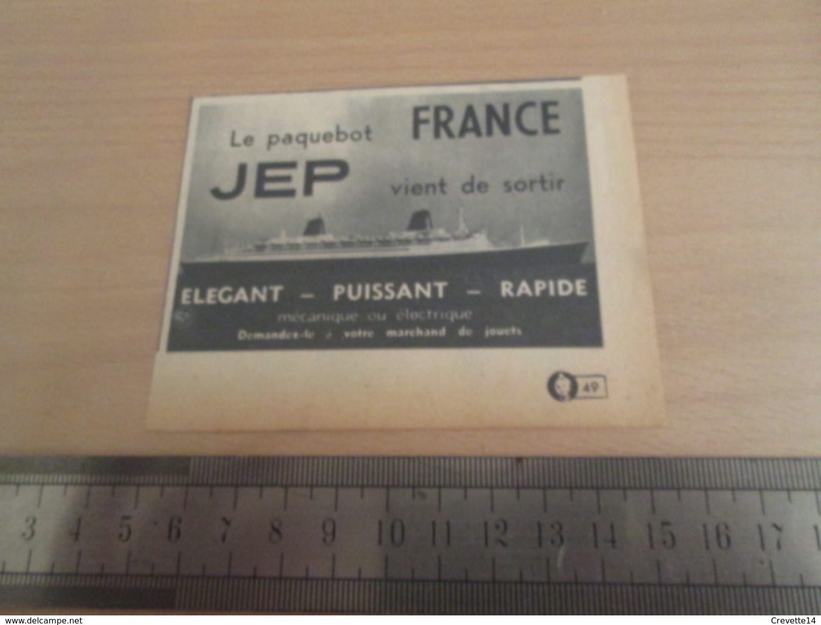 Page De Revue Des Années 60/70 : MODELE REDUIT JEP PAQUEBOT FRANCE Dimension Voir Règle Sur La Photo - Bateaux