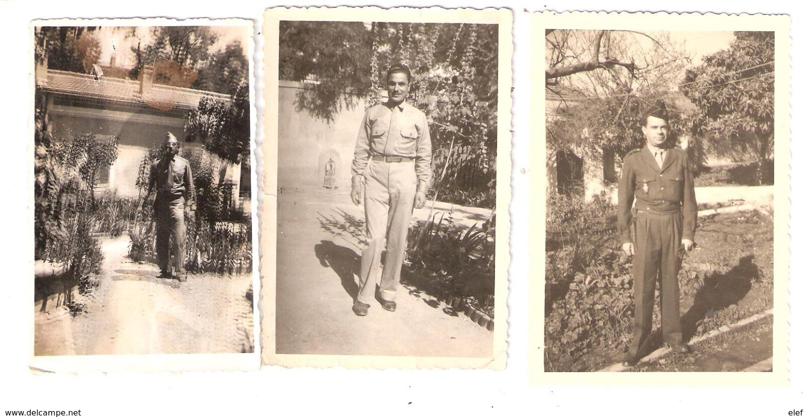 3 Photos Originales Soldat Militaire, Guerre 39 - 45 , Algérie ? - Guerre, Militaire