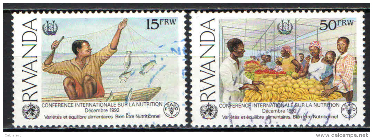 RWANDA - 1992 - CONFERENZA INTERNAZIONALE SULLA NUTRIZIONE - USATI - Usati