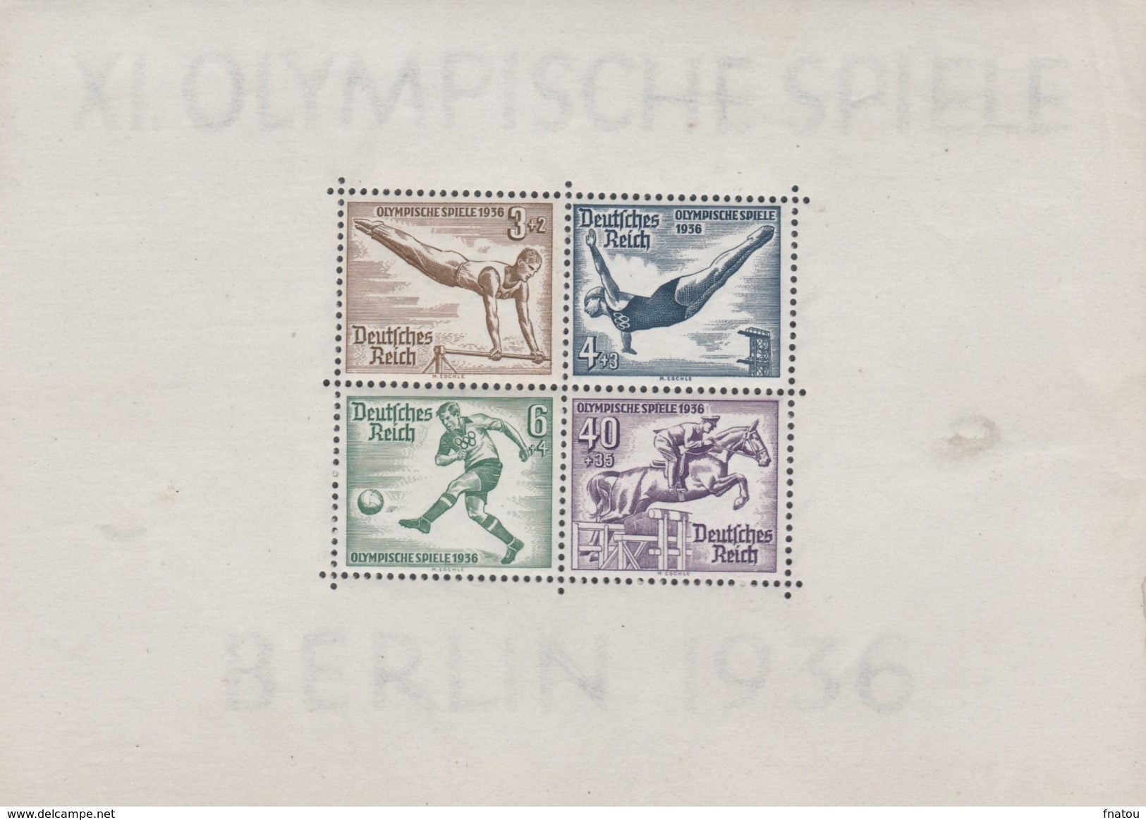 Germany, Summer Olymmics, Berlin, 1936, MH VF  BF 5 - Blocks & Sheetlets