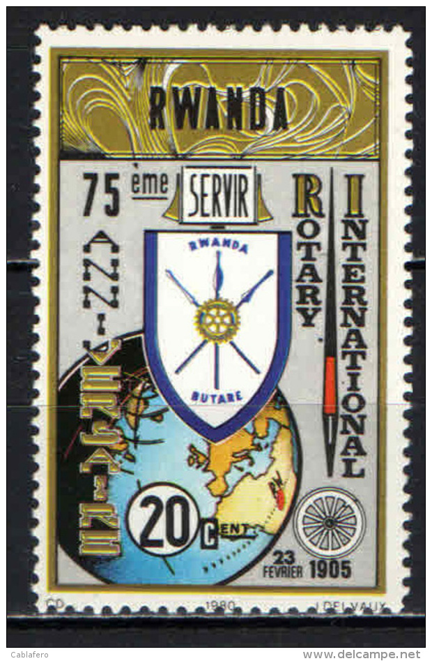 RWANDA - 1980 - ROTARY INTERNATIONAL - 75° ANNIVERSARIO - MNH - Nuovi