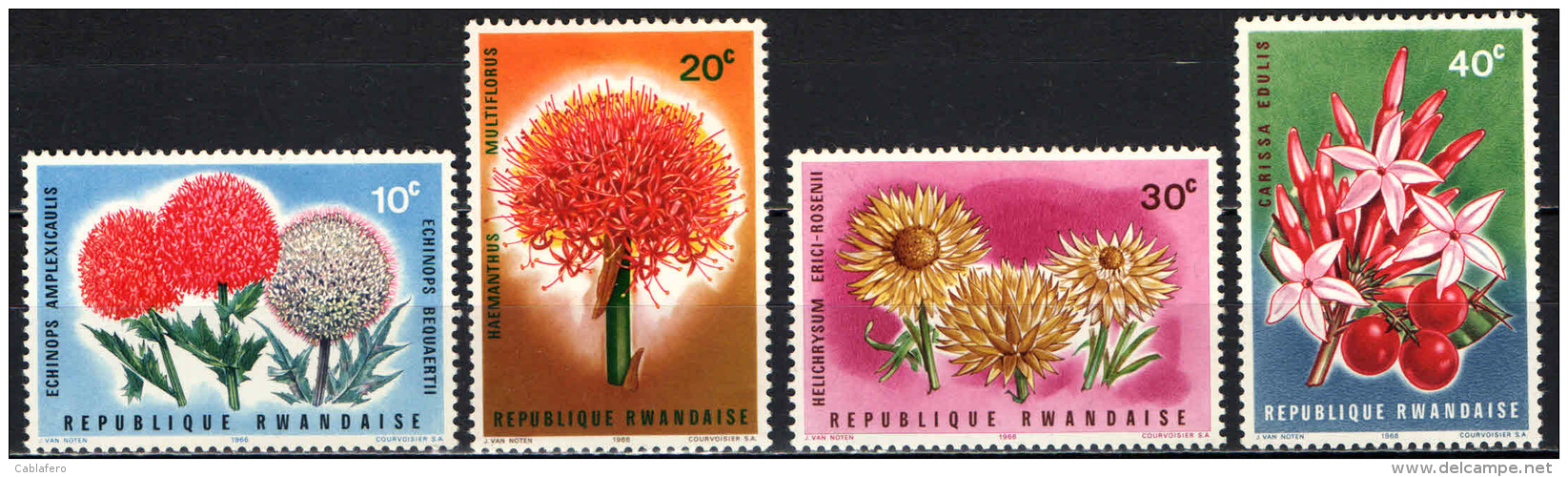 RWANDA - 1966 - FIORI - FLOWERS - MH - Nuovi