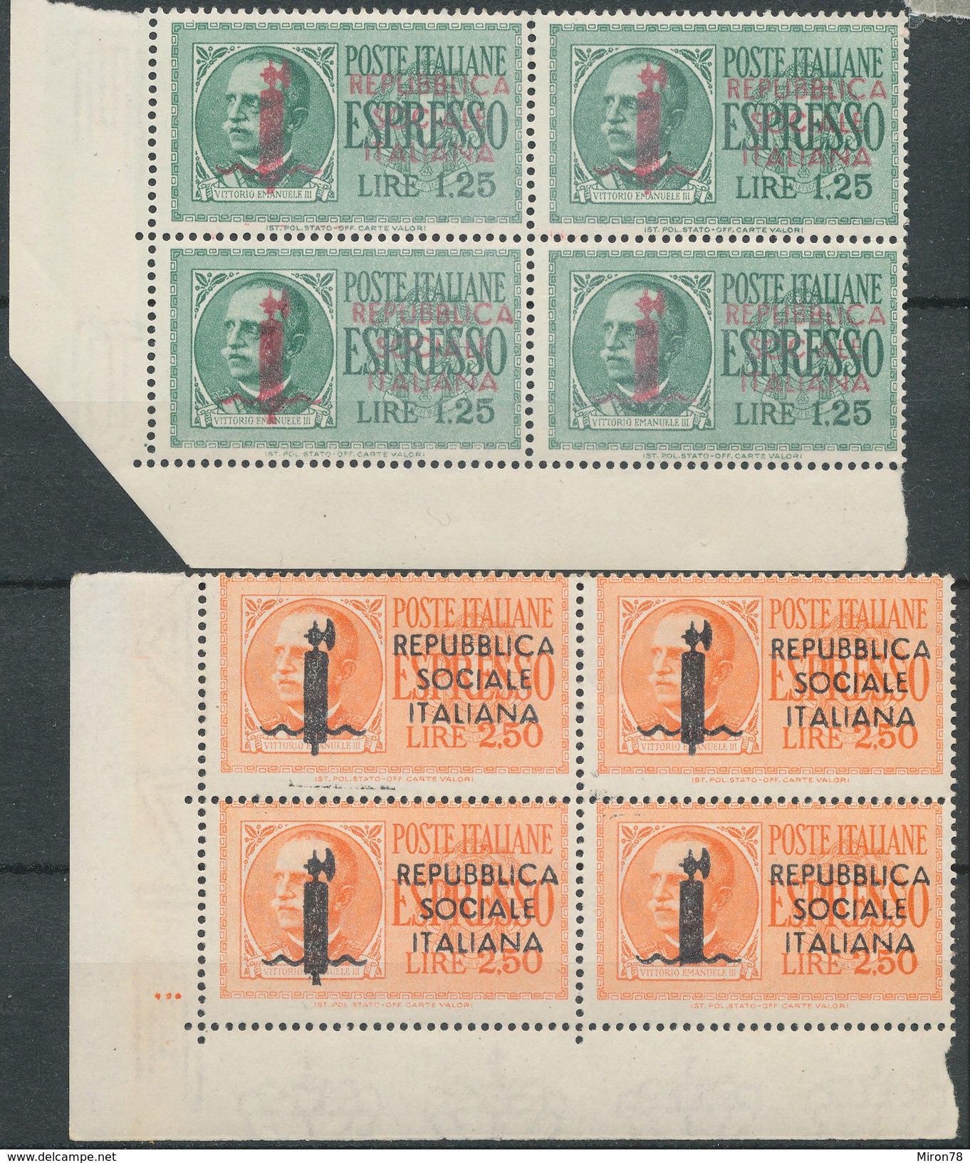 Stamps Italy 1944 MNH - Neufs