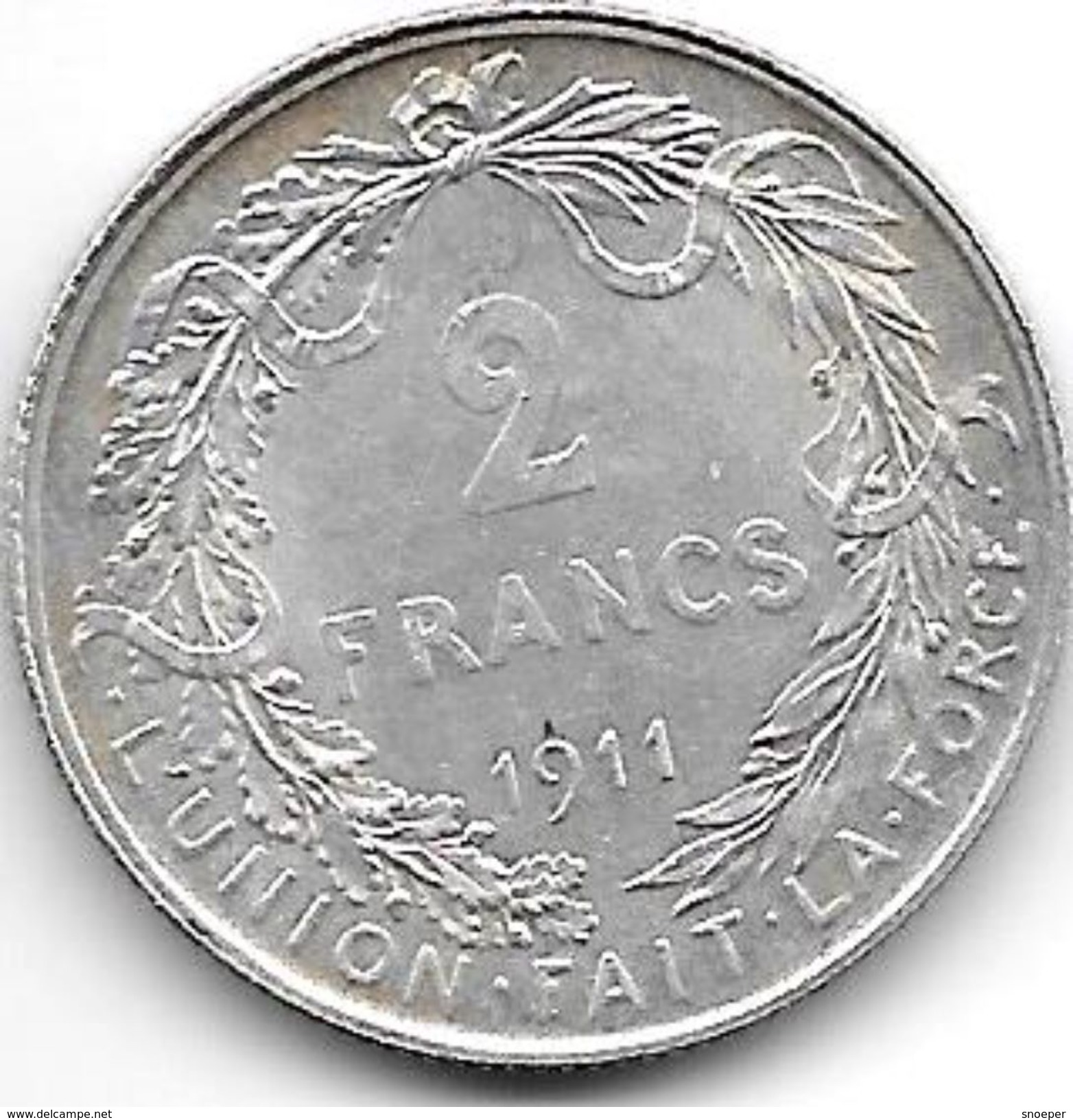 Belguim 2 Francs   1911  French  Xf+ !!!!! - 2 Francs