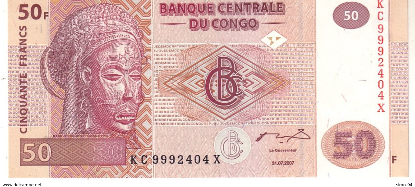 Congo Republic Democratic P.97 50 Francs 2007 Unc - República Democrática Del Congo & Zaire