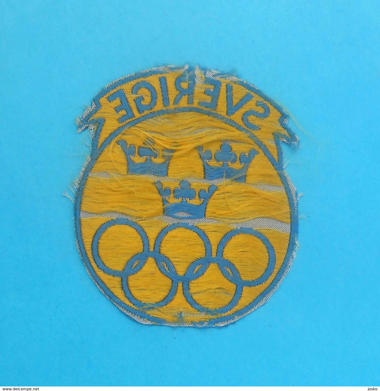 OLYMPIC GAMES LONDON 1948. - Sweden NOC Original Vintage Patch * Jeux Olympique Olympia Olimpiadi Olympiad Olympiade RRR - Bekleidung, Souvenirs Und Sonstige