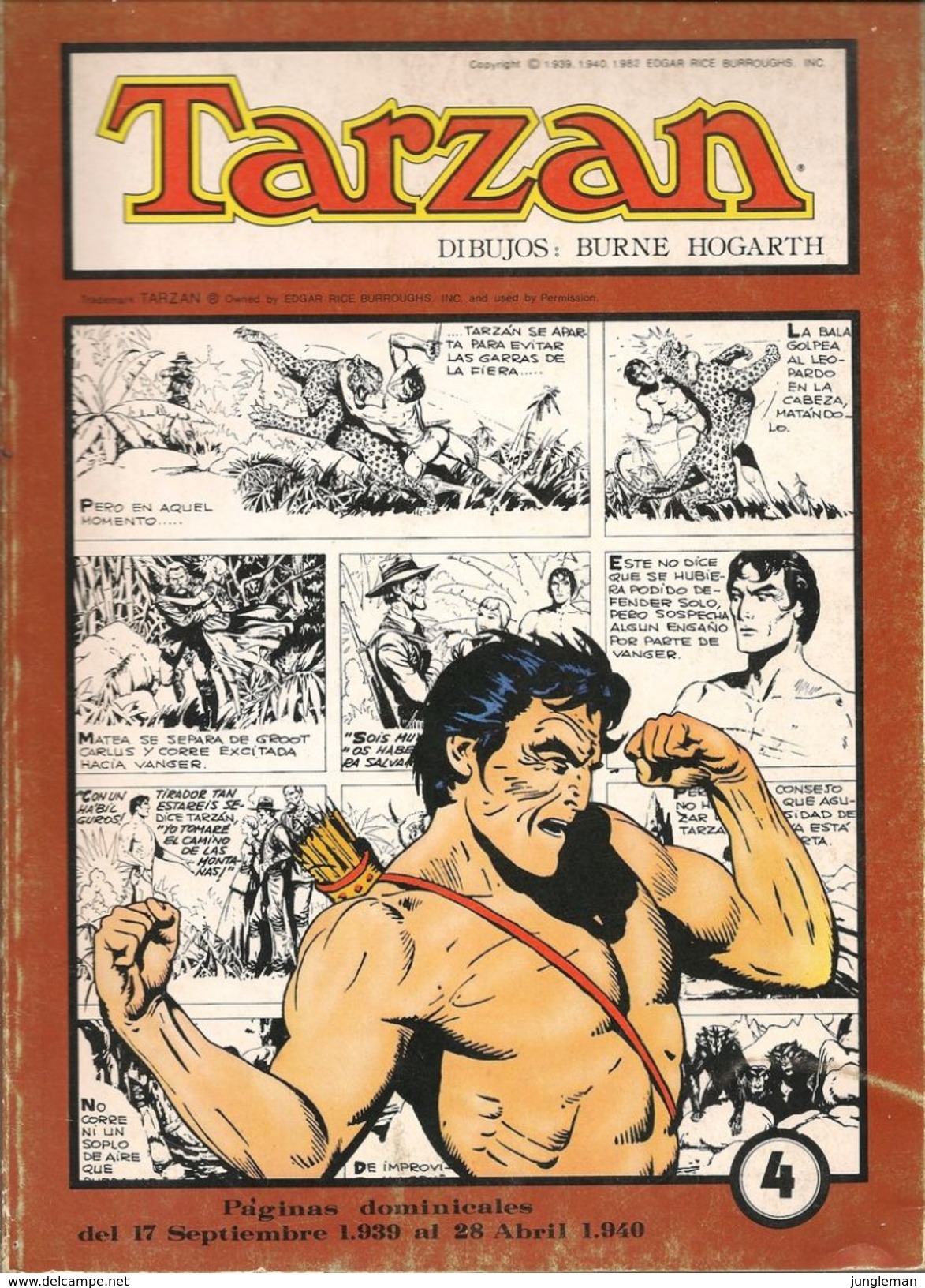 Tarzan N° 4 En Espagnol - Joaquim Esteve (1982) Paginas Dominicales Del Septiembre 1.939 Al Abril 1.940 - Hogarth - BE - Autres & Non Classés