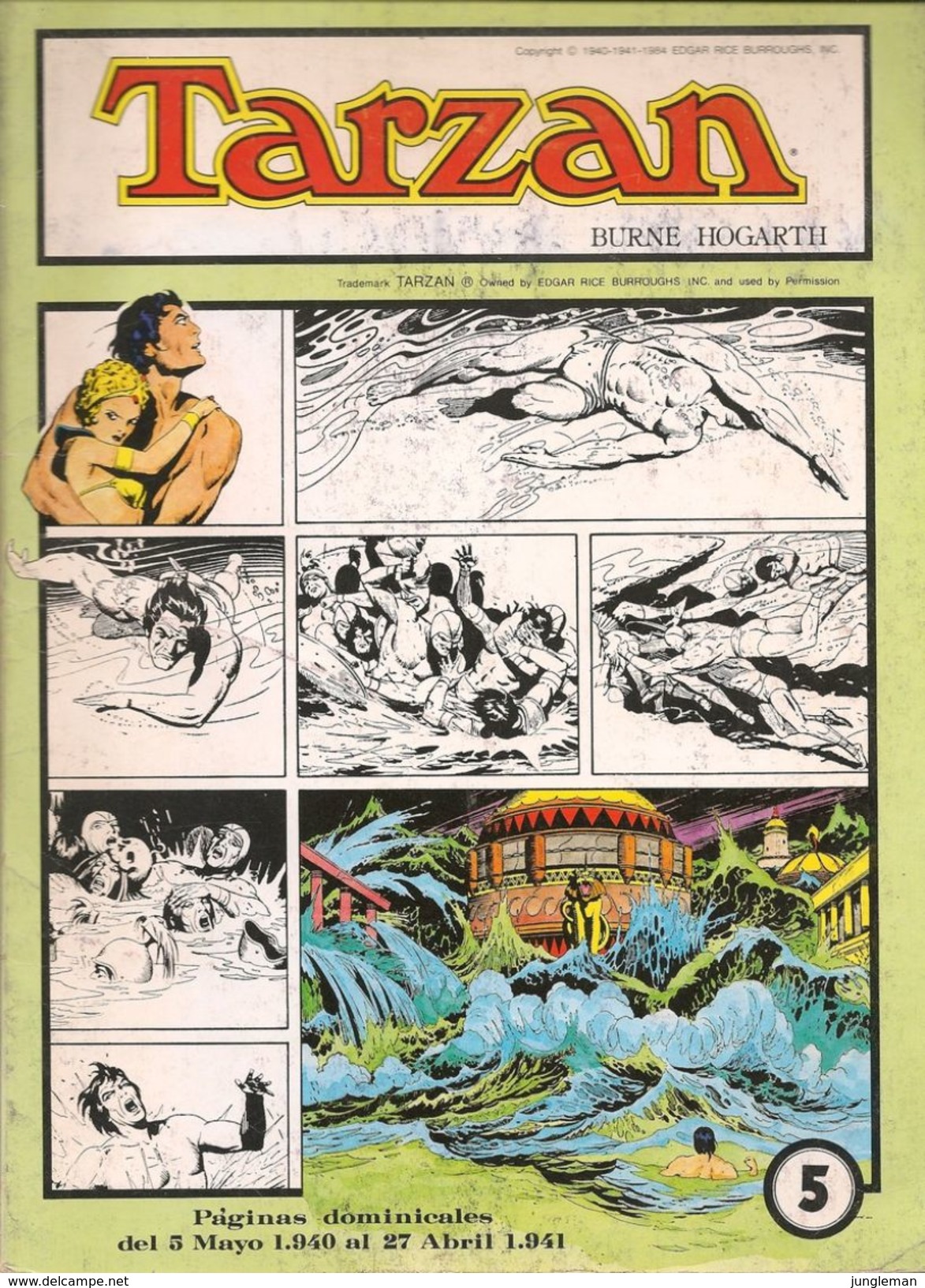 Tarzan N° 5 En Espagnol - Joaquim Esteve (1982) Paginas Dominicales Del Mayo 1.940 Al Abril 1.941 - Hogarth - BE - Andere & Zonder Classificatie