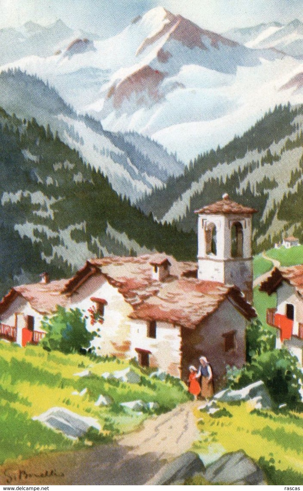 CPM - L - ILLUSTRATEUR S. BONELLI - VILLAGE DE MONTAGNE - Autres & Non Classés