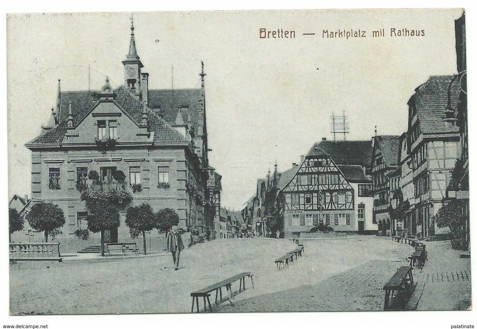 Bretten Marktplatz Mit Rathaus 1938 - Bretten