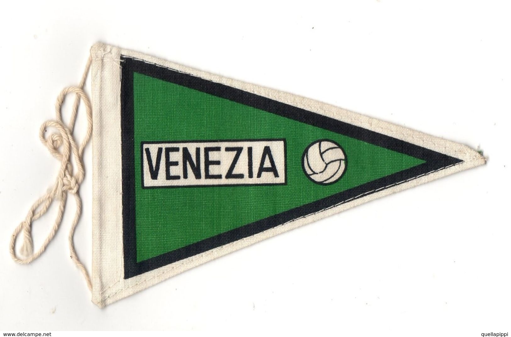 07087 "VENEZIA FOOTBALL CLUB - BANDIERINA BIFRONTE IN STOFFA CON LEGACCI" ANNI '70 ORIG. - Habillement, Souvenirs & Autres