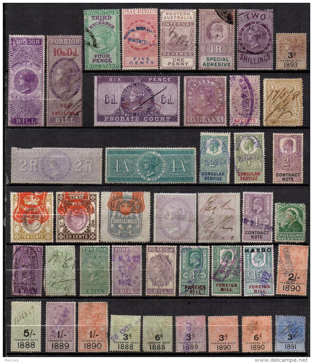 GB Et Colonies - Bon Lot De 42 Fiscaux - Fiscaux