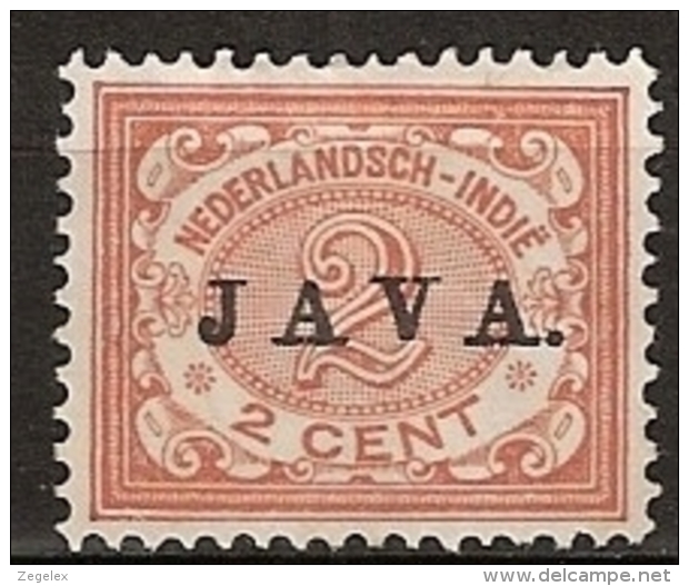 Ned Indie 1908 Wilhelmina 2 Ct ""JAVA"" NVPH 65 Ongestempeld - Niederländisch-Indien