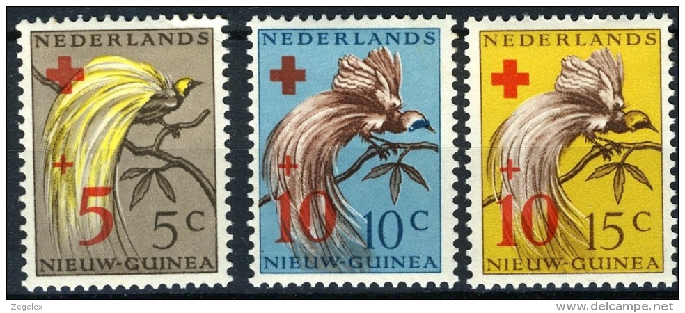 Nederlands Nieuw Guinea 1955, Rode Kruis, Red Cross - Birds, Oiseaux, Paradijsvogels NVPH 38-40  MNH/**/Postfrisch - Nuova Guinea Olandese