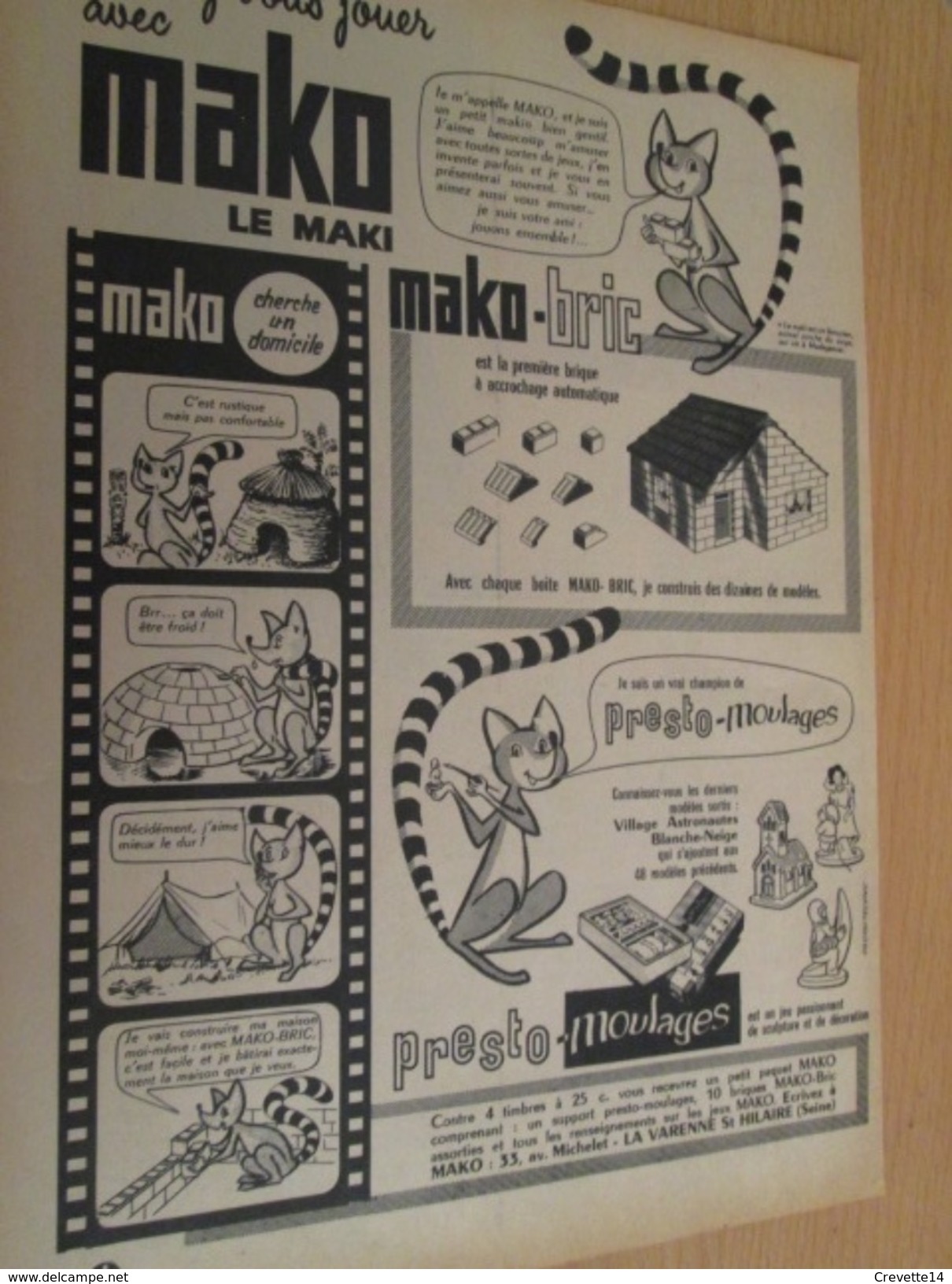 Page De Revue Des Années 60/70 : PUBLICITE  MAKO BRIC , Format :  Page A4 - Other & Unclassified