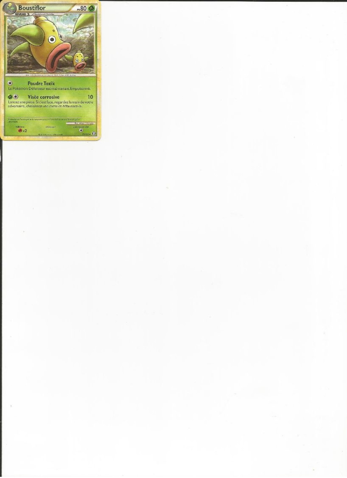 CARTE POKEMON SERIE TRIOMPHE BOUSTIFLOR N° 53/102 - Altri & Non Classificati