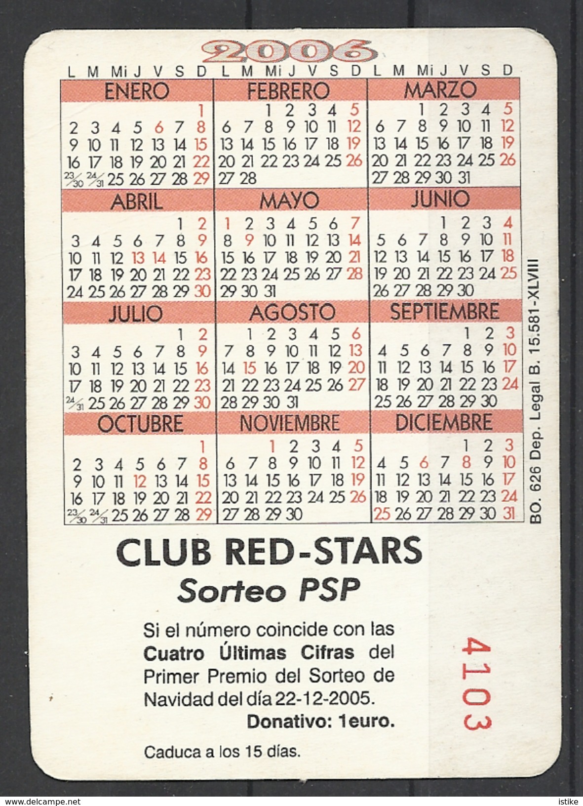 Spain, Club Red-Stars No. 4103, Humorous Vasectomy, 2006. - Petit Format : 2001-...