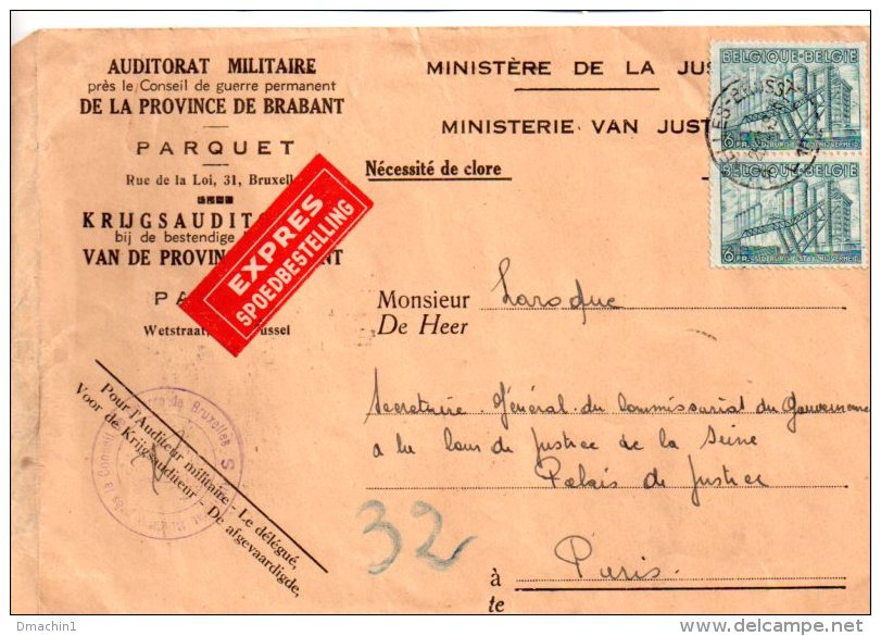 Affranchissement Avec Timbres Belgique -1943 -voir état - Autres & Non Classés