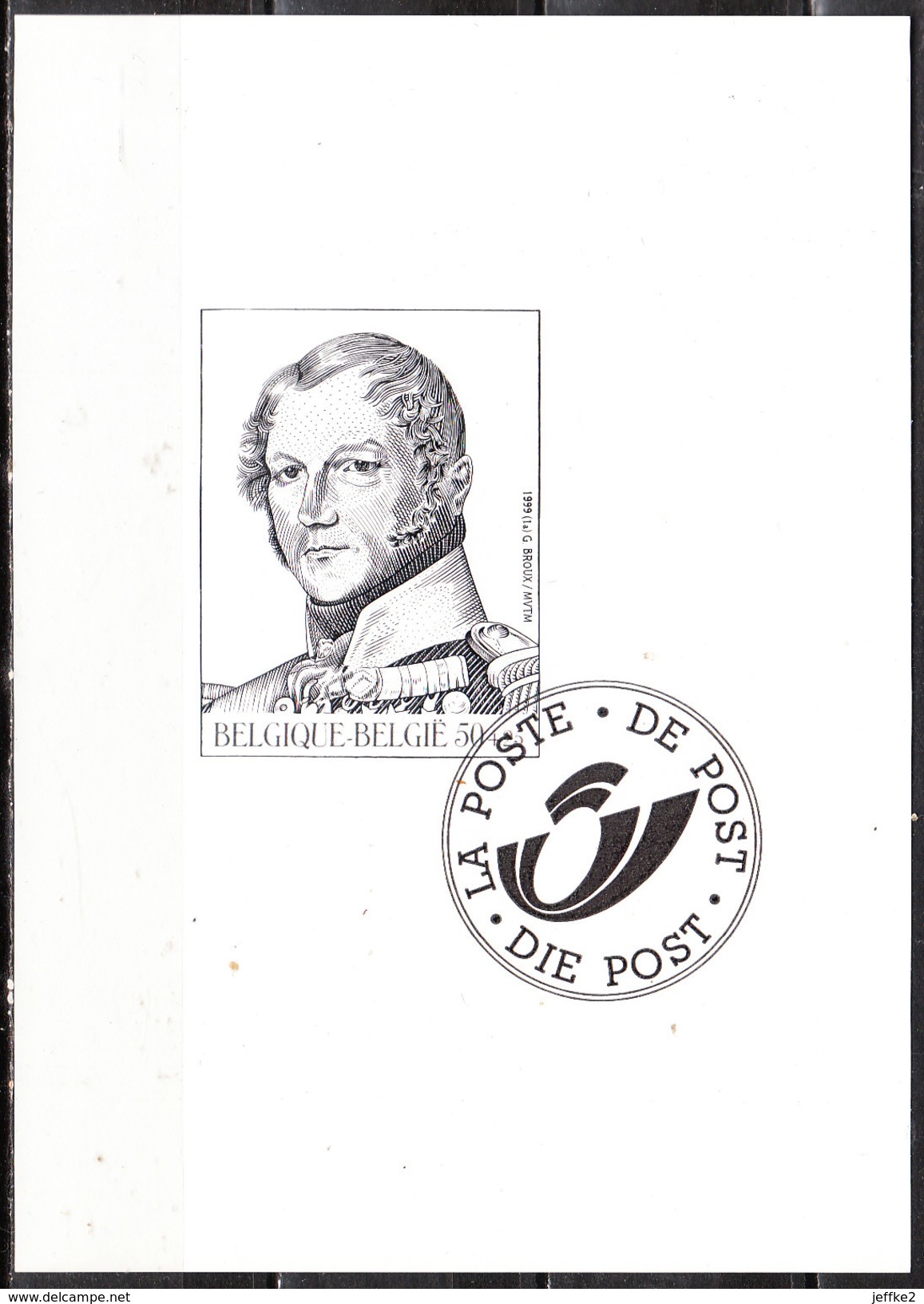 GCA4  Feuillet En Noir Blanc Distribué Aux Abonnés Ordinaires - Leopold Ier - LOOK!!!! - B&W Sheetlets, Courtesu Of The Post  [ZN & GC]