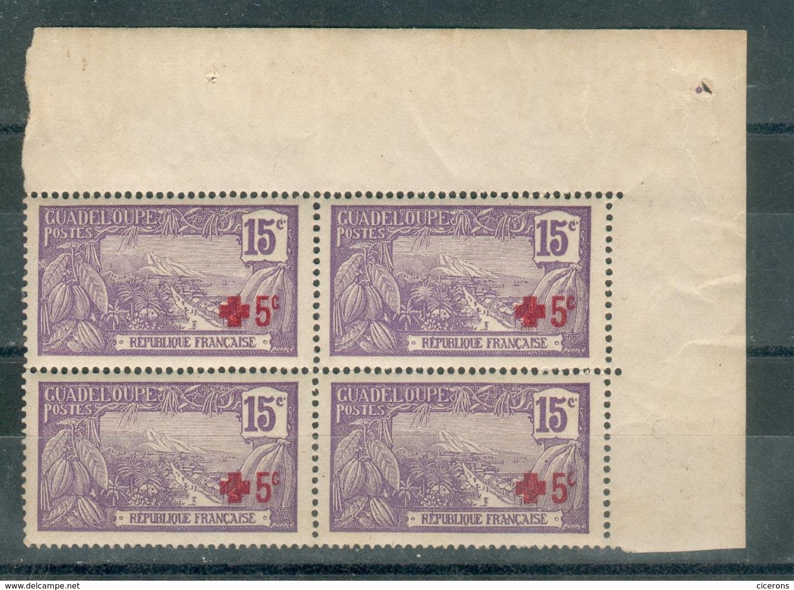 FRANCE ; Colonies ; GUADELOUPE ; 1915-17; Y&T N° 76 ; Bloc De 4 ; Neuf Ttbe - Neufs