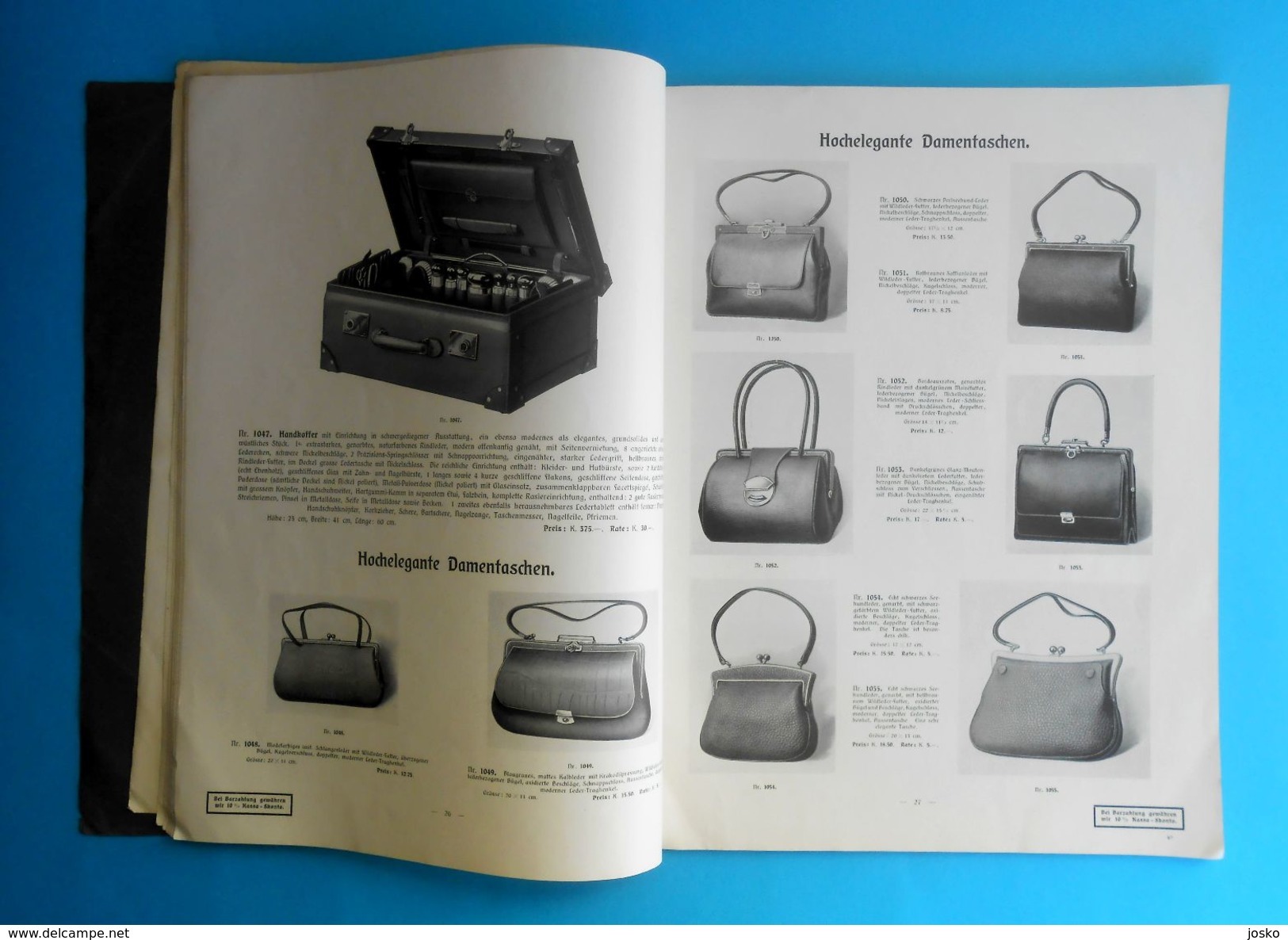 STOCKIG & Co. - DRESDEN und BODENBACH Stood Watch Travel Suitcase ... Germany antique catalog (1905) Deutschland katalog