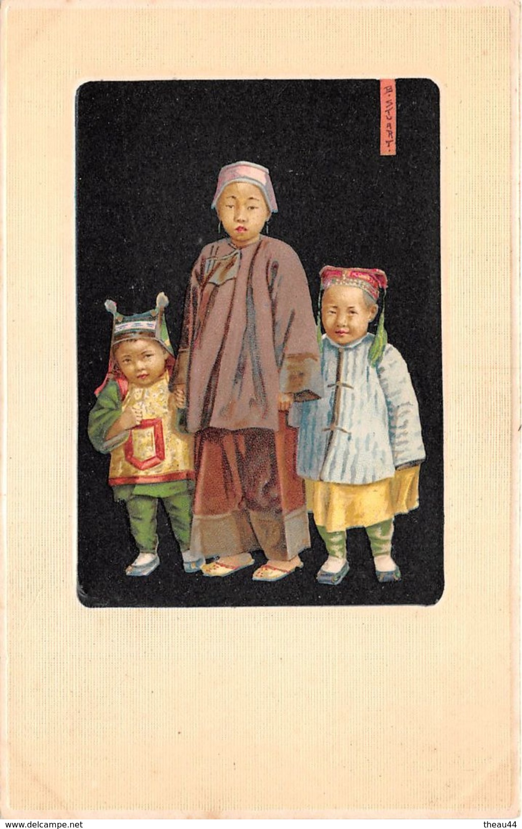 ¤¤   -   CHINE   -  Femme Avec Deux Enfants  -  Illustrateur     -  ¤¤ - China