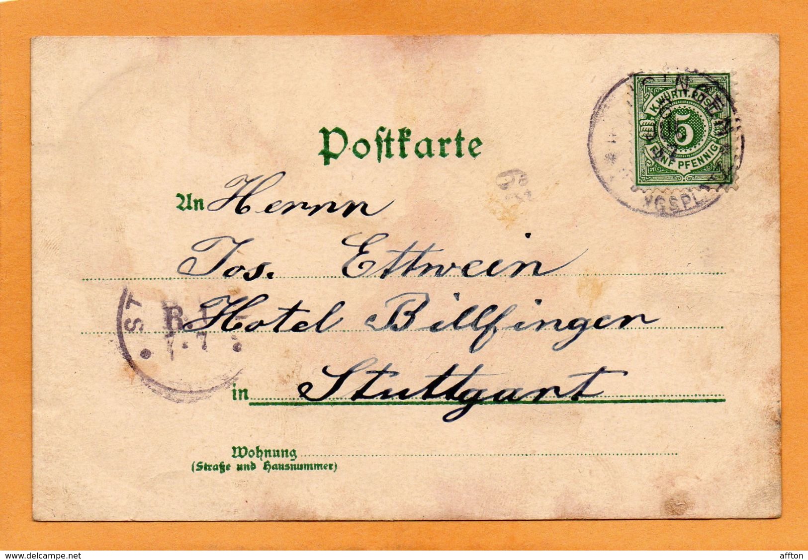 Gruss Aus Munsingen Germany 1897 Postcard - Münsingen