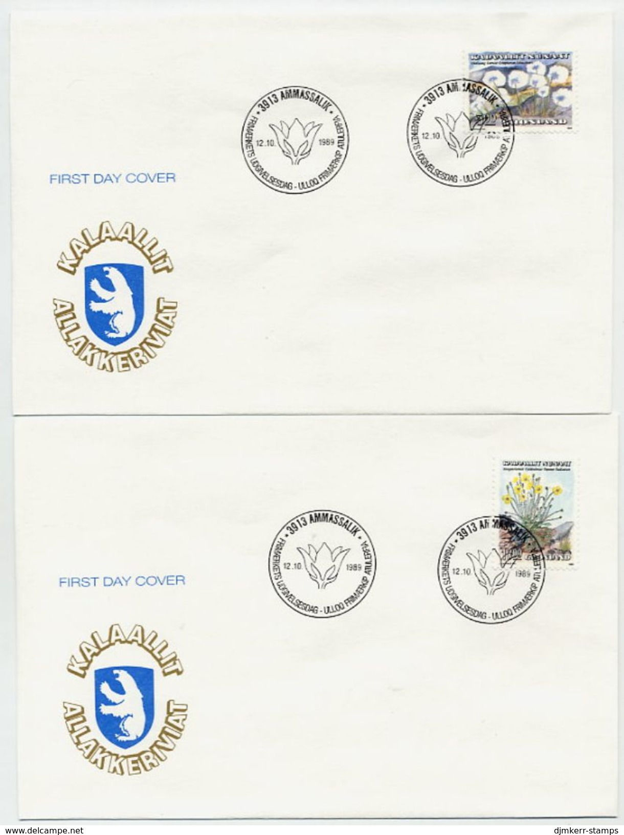 GREENLAND 1989 Flowers I On FDCs .  Michel  197-98 - FDC