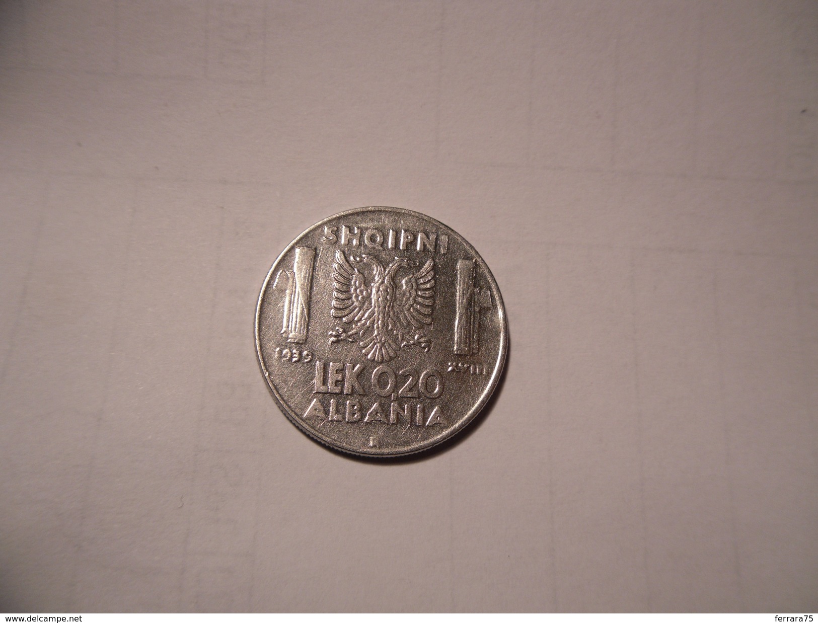 ALBANIA-VITTORIO EMANUELE III - 0,20 LEK 1939 - Albanie