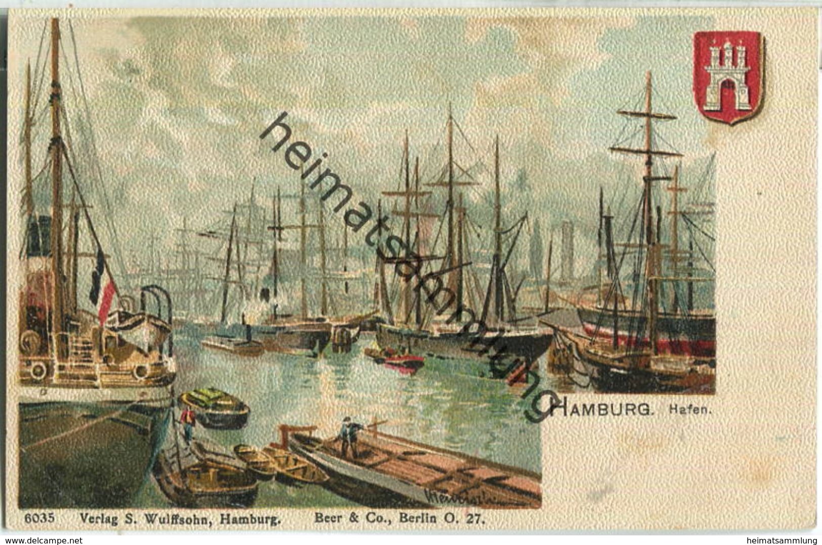 Hamburg - Hafen - Künstler-Ansichtskarte - Verlag F. Wulffsohn Hamburg - Mitte