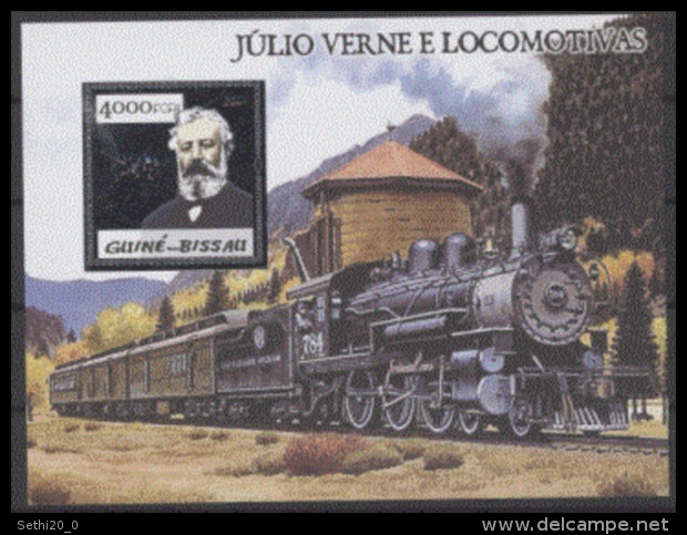 Guinée Bissau  2005  Jules Verne  Argent  Train - Autres & Non Classés