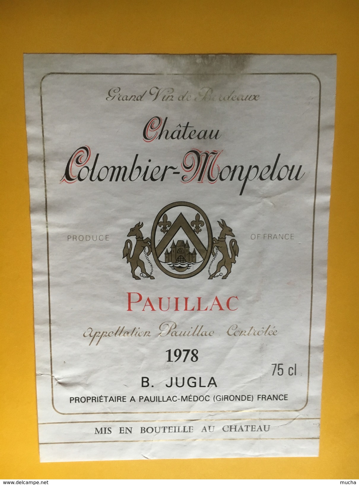 6199 - Château Colombier-Monpelou 1978 Pauillac - Bordeaux