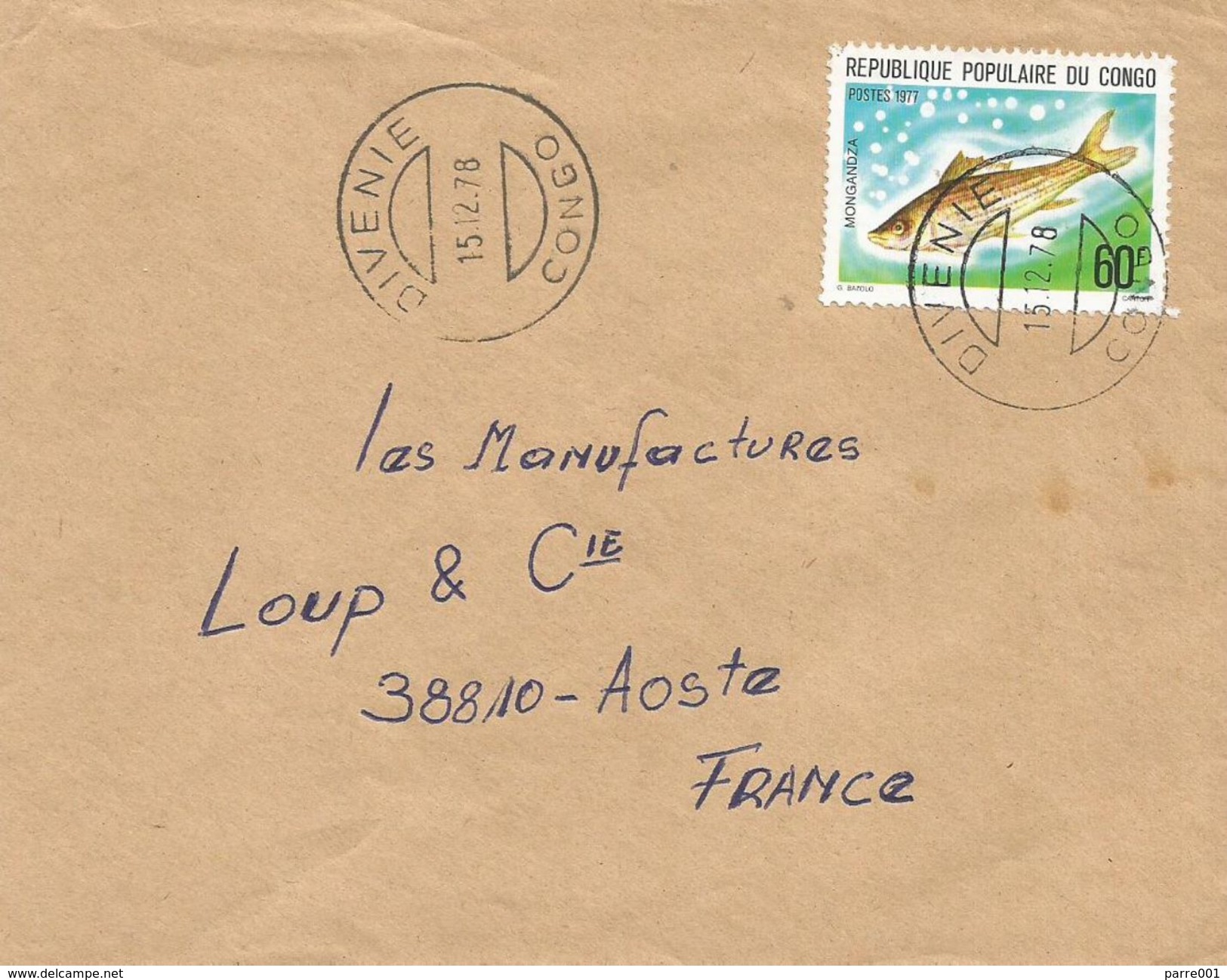 Congo 1978 Divenie Freshwater Fish Mongandza Labeo Wecksi Cover - Vissen