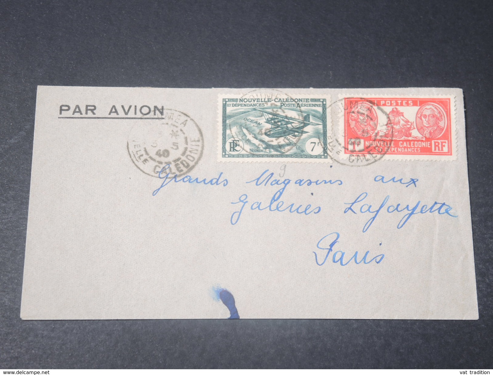 NOUVELLE CALÉDONIE - Enveloppe De Nouméa Pour La France En 1940 , Affranchissement Plaisant - L 10687 - Lettres & Documents