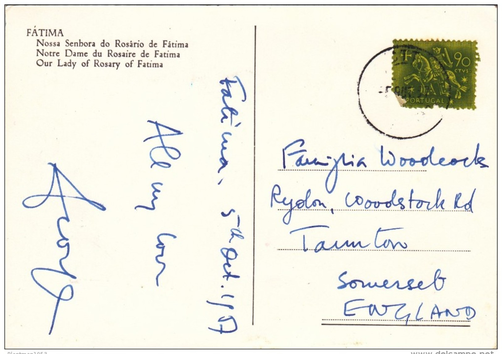 Nossa Senbora Do Rosario De Fatima,Portugal,Posted With Stamp, L30. - Other & Unclassified