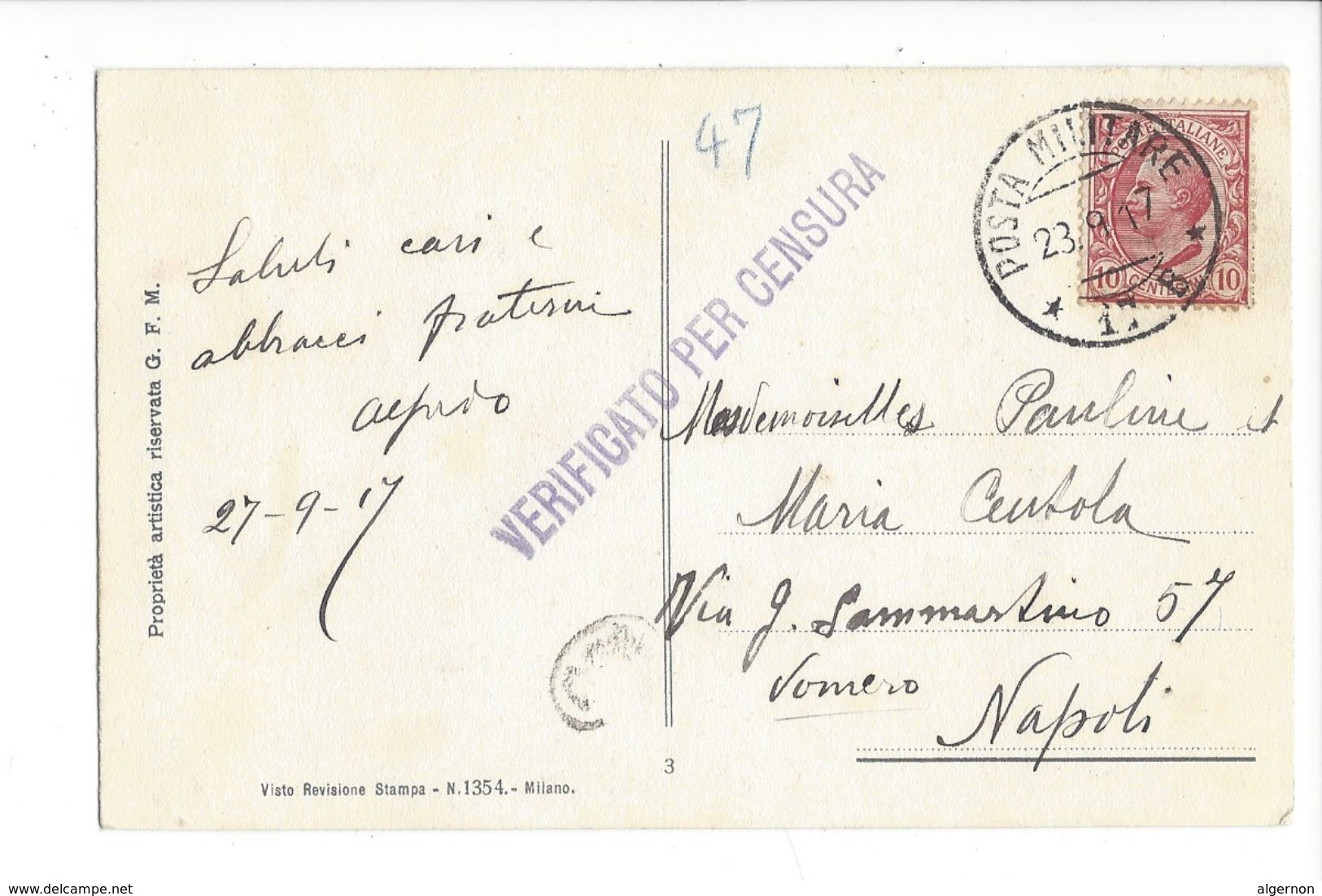 18835-  La Beauté Fillette Dans Fauteuil Par Elda Cenni + Verificato Per Censura 1917 - Autres & Non Classés
