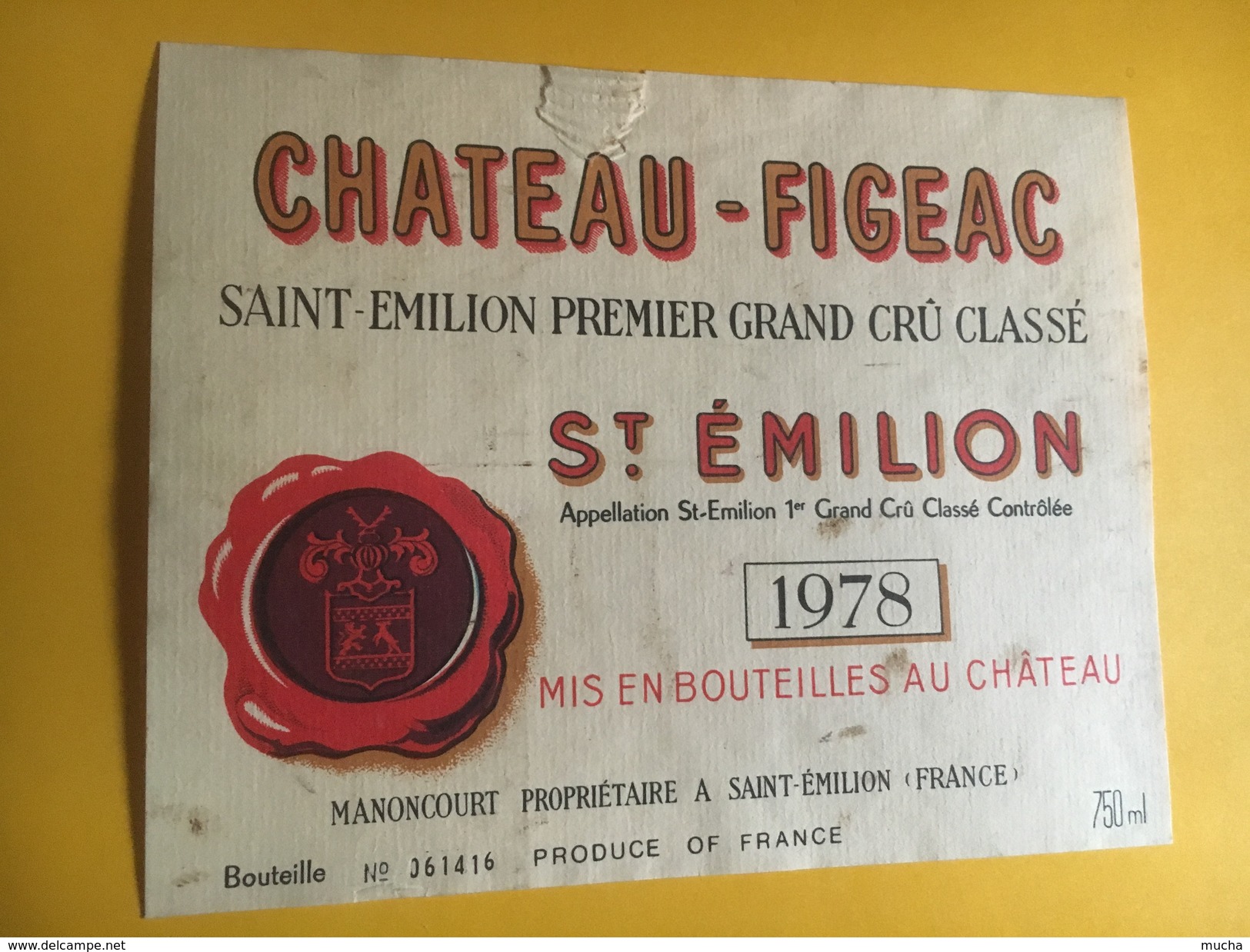 6253 - Château-Figeac 1978 Saint Emilion Déchirure - Bordeaux