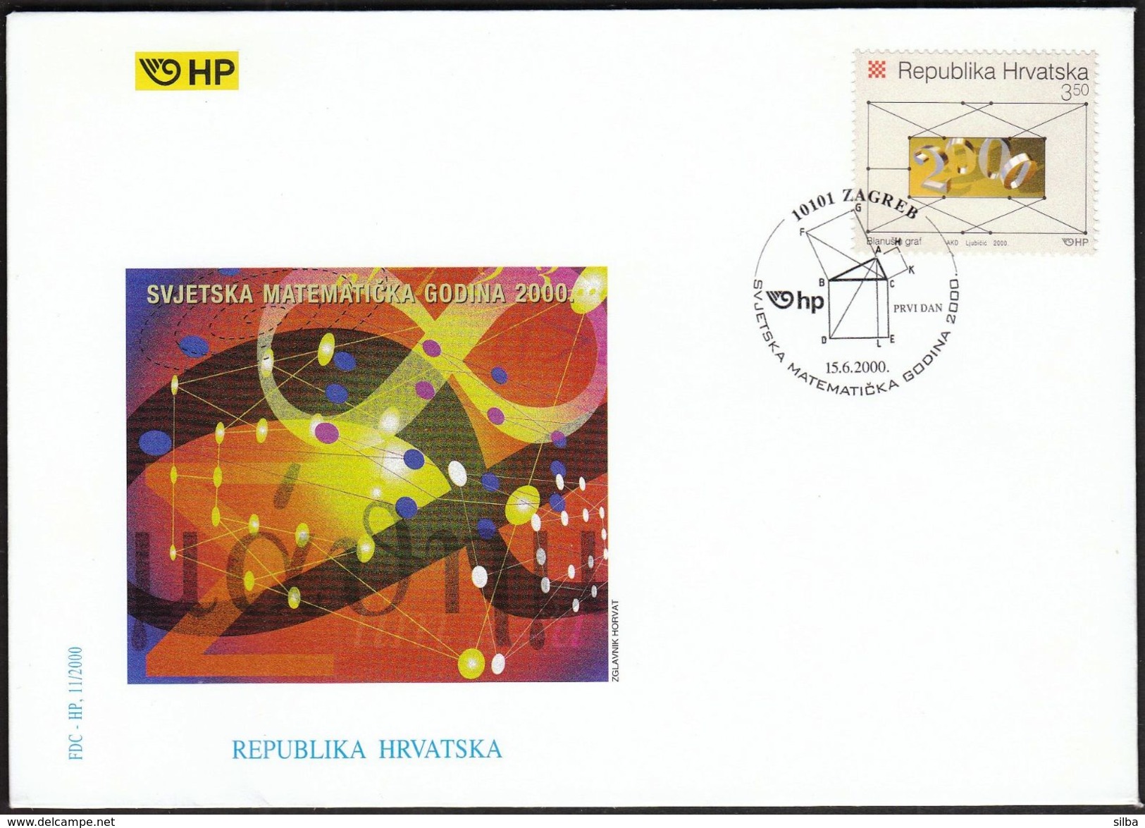 Croatia Zagreb 2000 / World Mathematics Year / FDC - Croatie