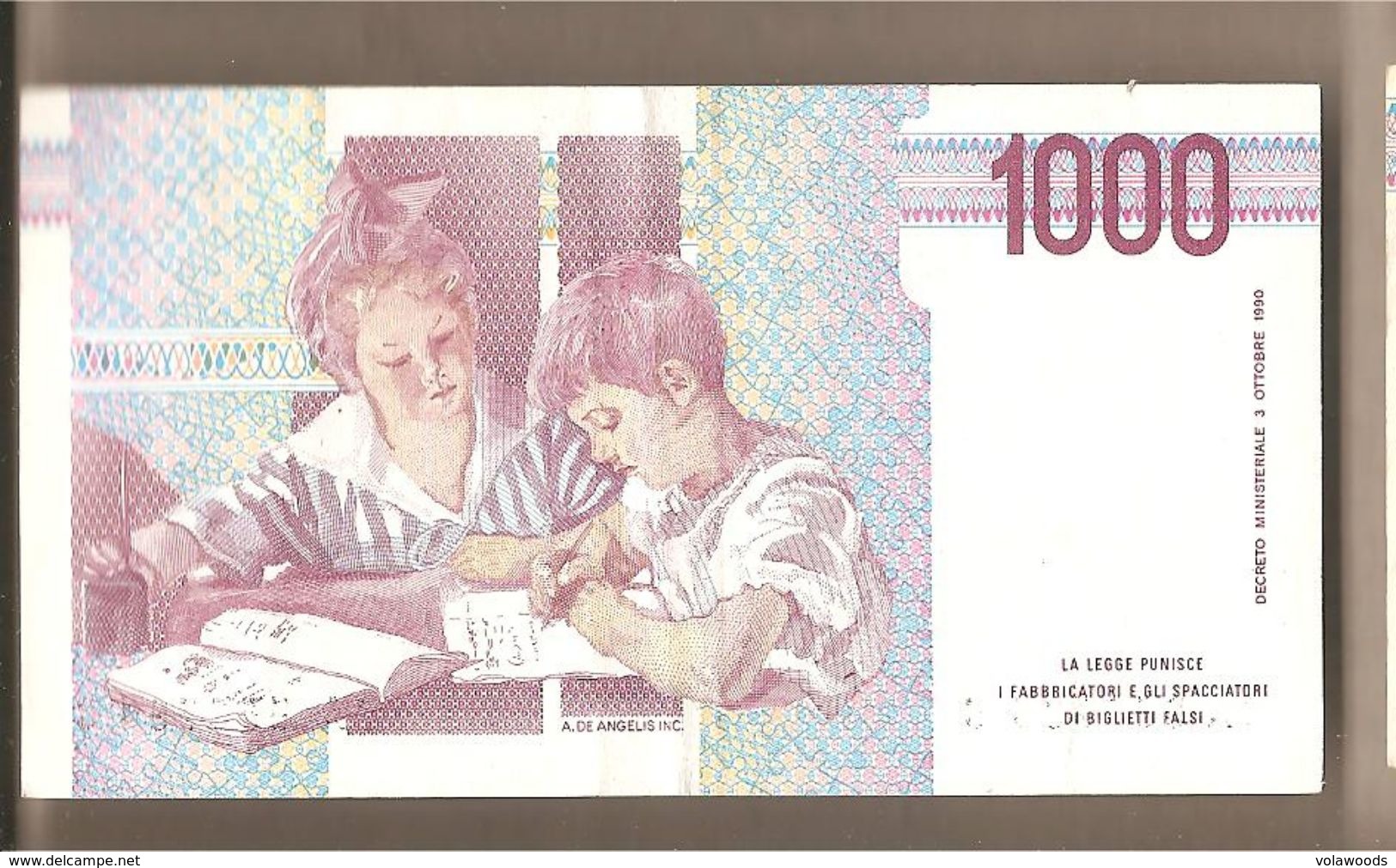 Italia - Banconota Circolata Da 1000£ "Montessori" P-114a.1 - 1990 "Lettera A" - 1000 Lire