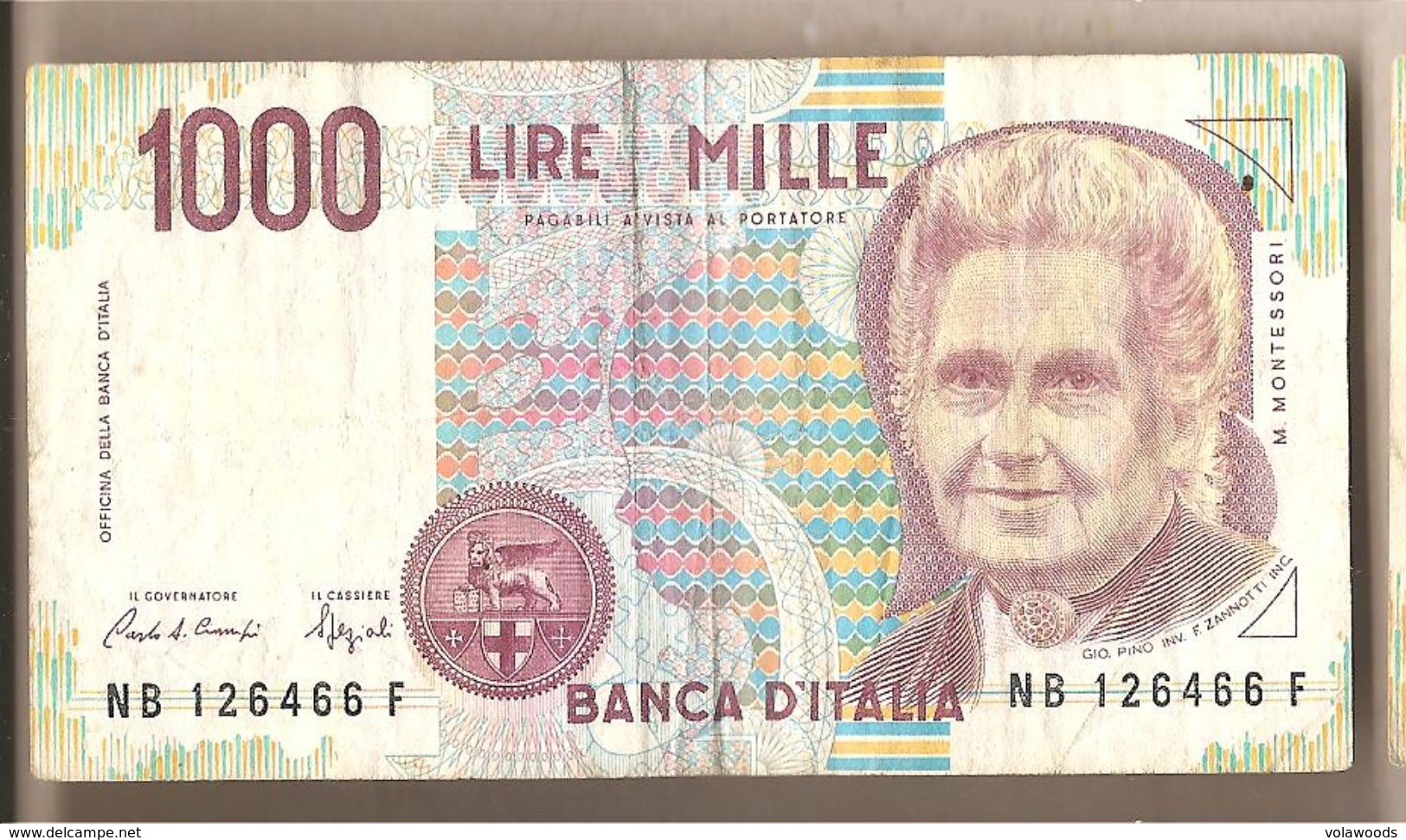 Italia - Banconota Circolata Da 1000£ "Montessori" - 1991 "Lettera B" - 1000 Lire