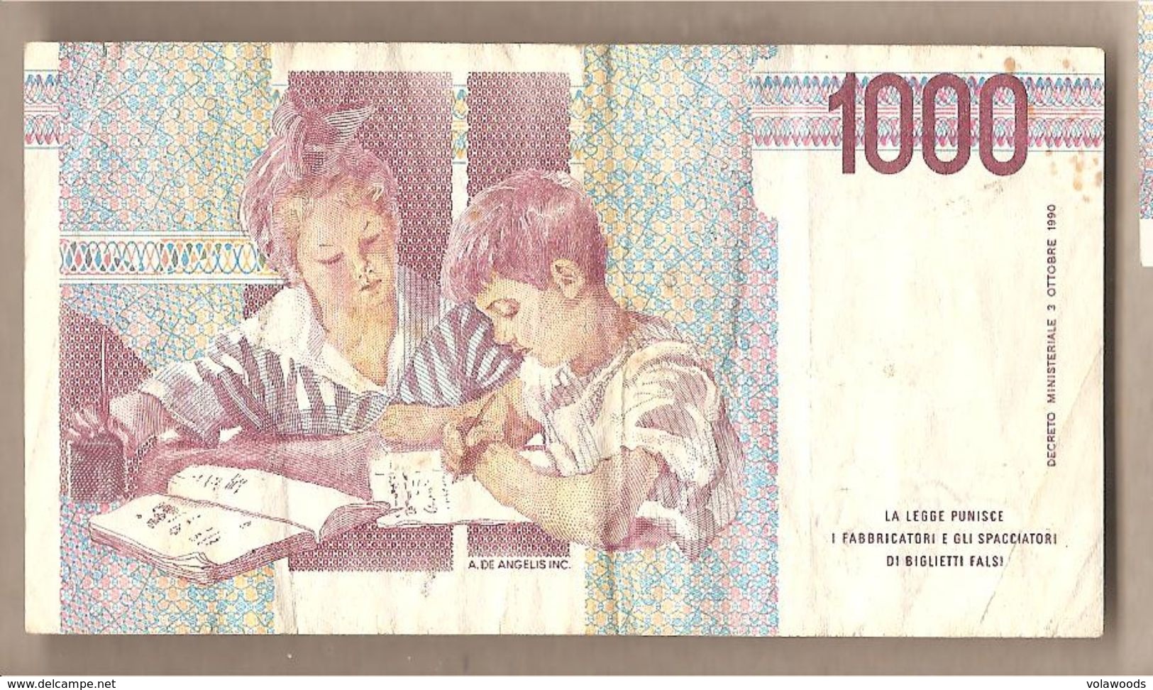 Italia - Banconota Circolata Da 1000£ "Montessori" P-114b - 1994 "Lettera D" - 1000 Lire