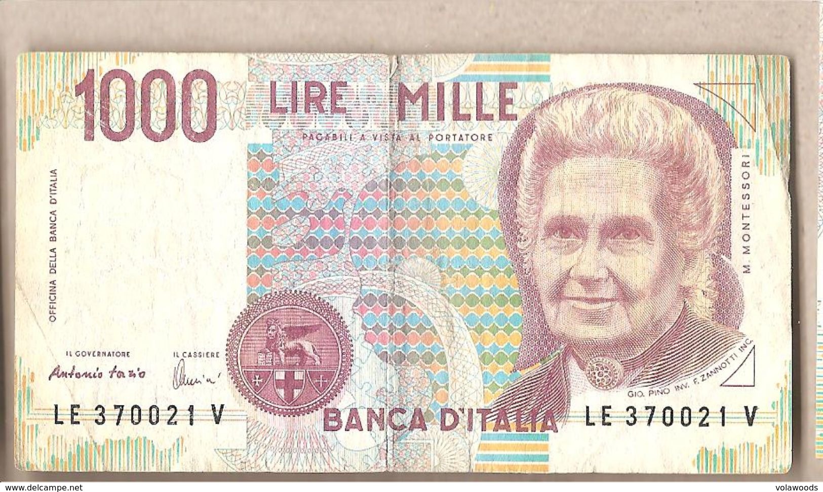 Italia - Banconota Circolata Da 1000£ "Montessori" P-114c.1 - 1995 "Lettera E" - 1000 Liras