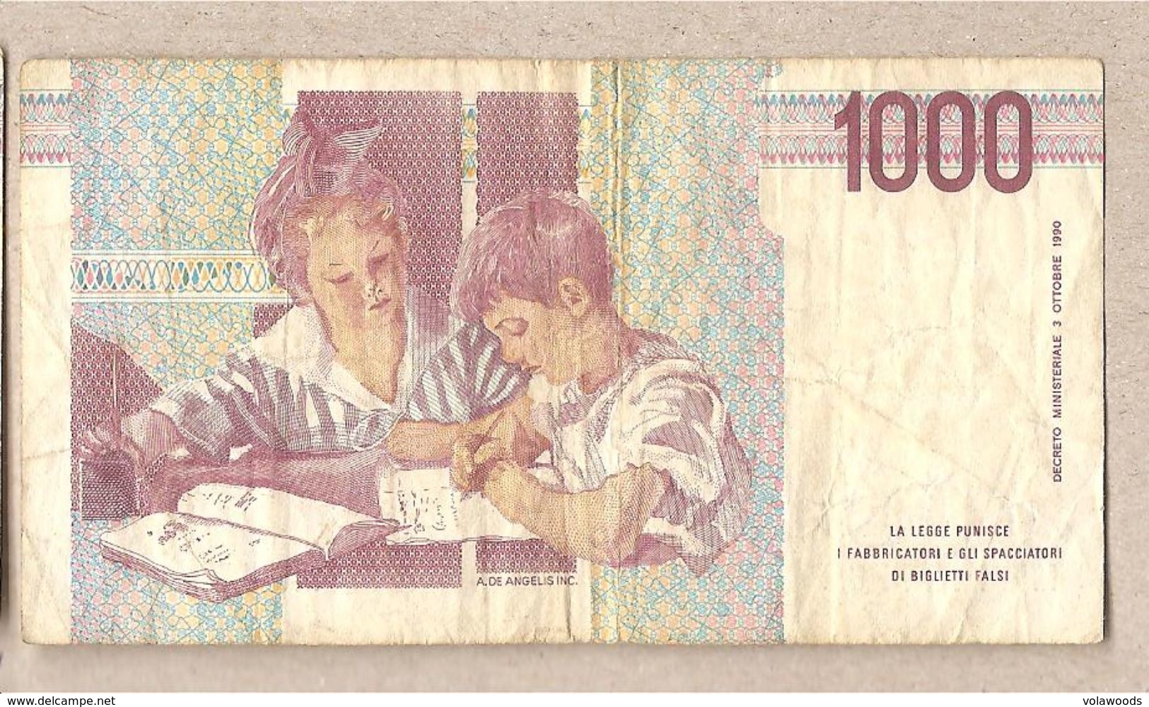 Italia - Banconota Circolata Da 1000£ "Montessori" P-114c.2 - 1996 "Lettera F" - 1000 Lire