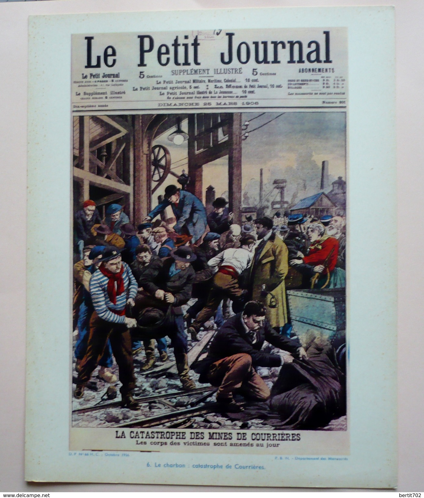 GRAVURE PEDAGOGIQUE OCTOBRE 1956 -  27 X 21 - LE PROGRES DES TECHNIQUES - Le Charbon - CATASTROPHE DE COURRIERES - Sciences