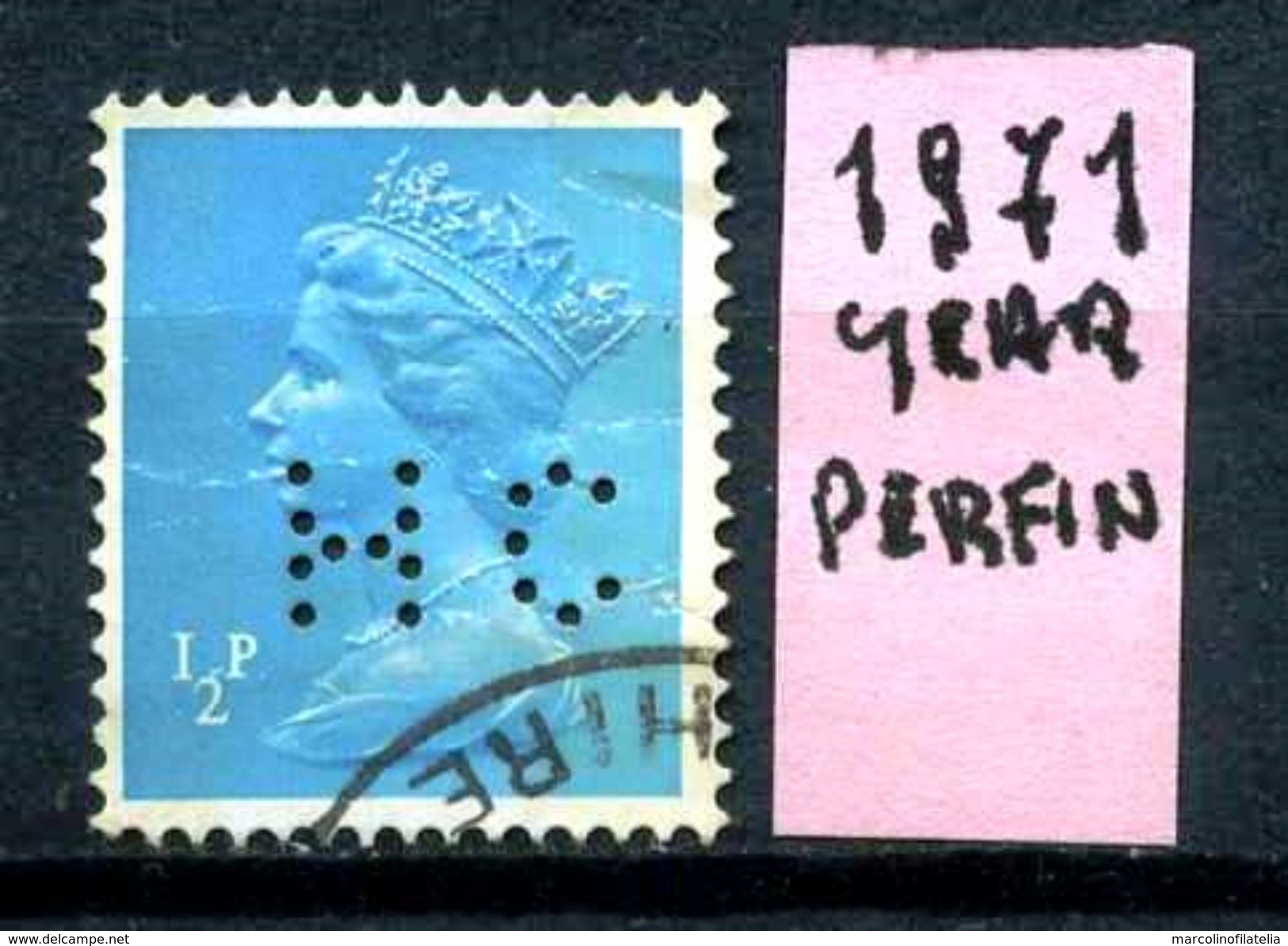 GRAN  BRETAGNA - Year 1971 - PERFIN - Usato - Used - Utilisè - Gebraucht. - Perfins