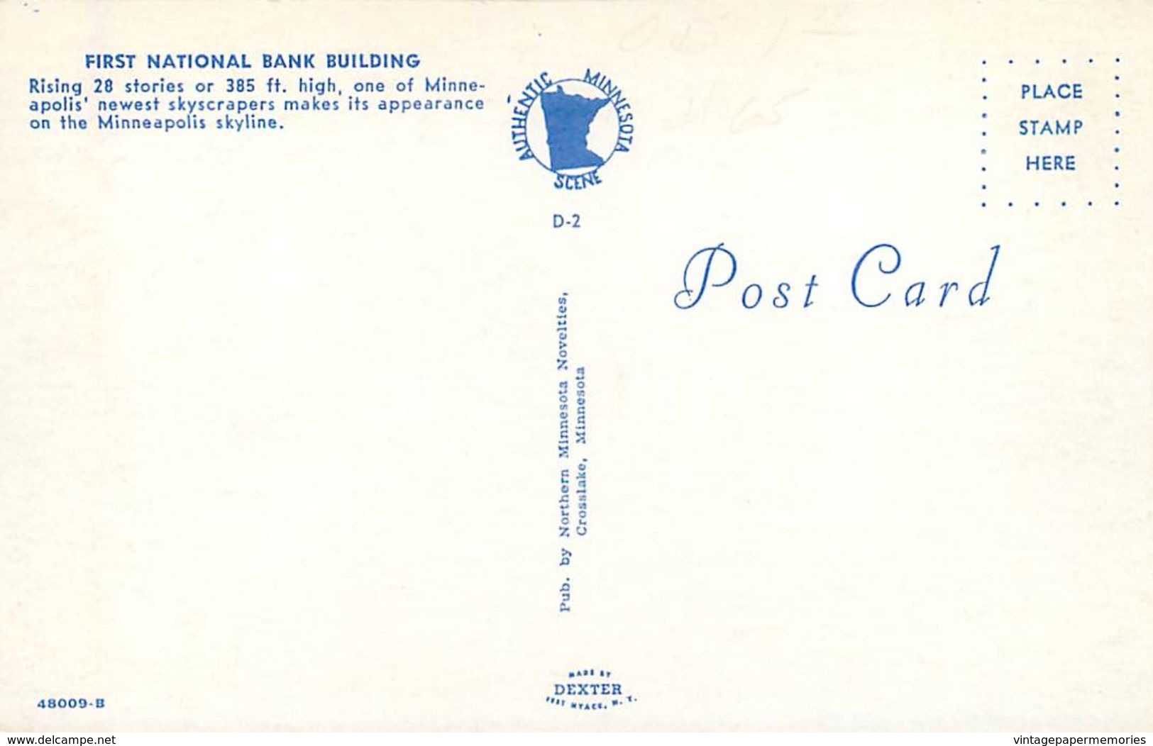 275811-Minnesota, Minneapolis, First National Bank Building, NMN By Dexter Press No 48009-B - Minneapolis