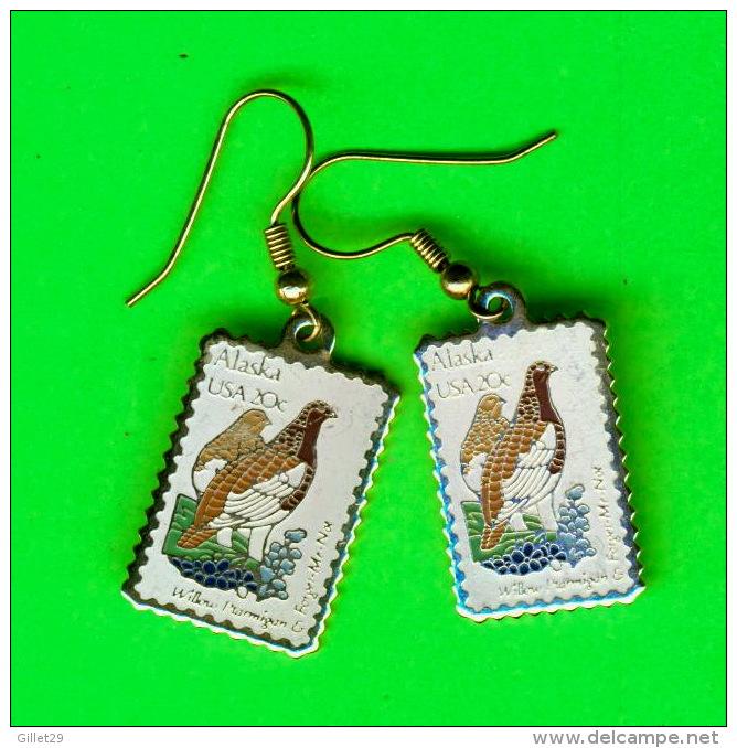 BIJOUX, BOUCLES DOREILLES - STAMPS, ALASKA USA 20ç - WILHOW IRAMIGAN &amp; FORGET-ME-NOR, 1982 - - Aretes